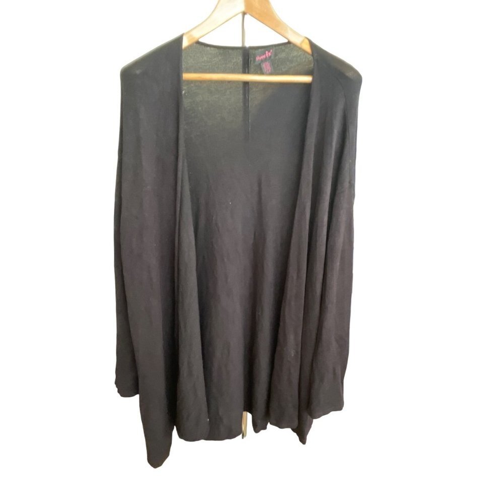 Shape FX Black Long Open Knit Long Sleeve Cardigan Sz M